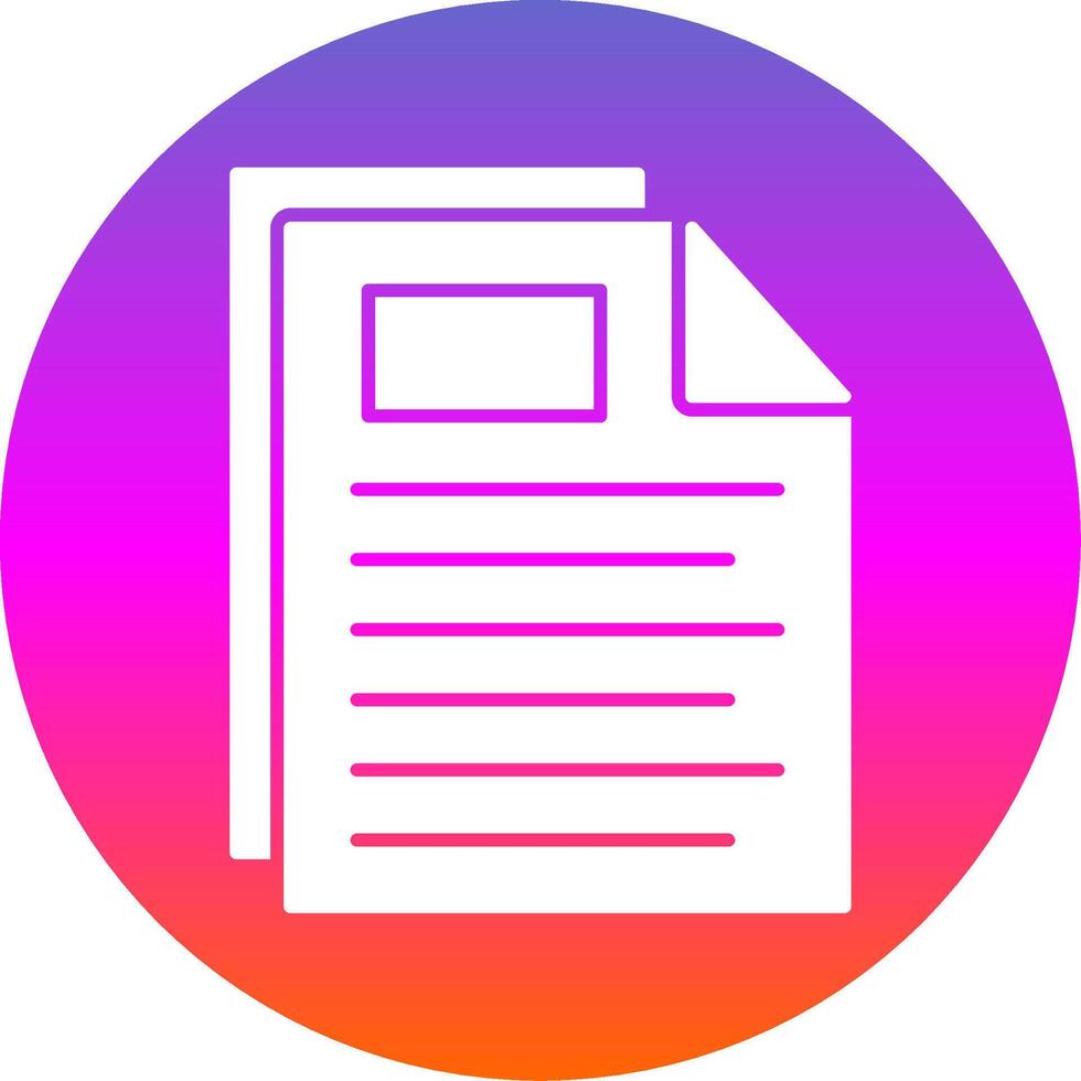Document Glyph Gradient Circle Icon vector