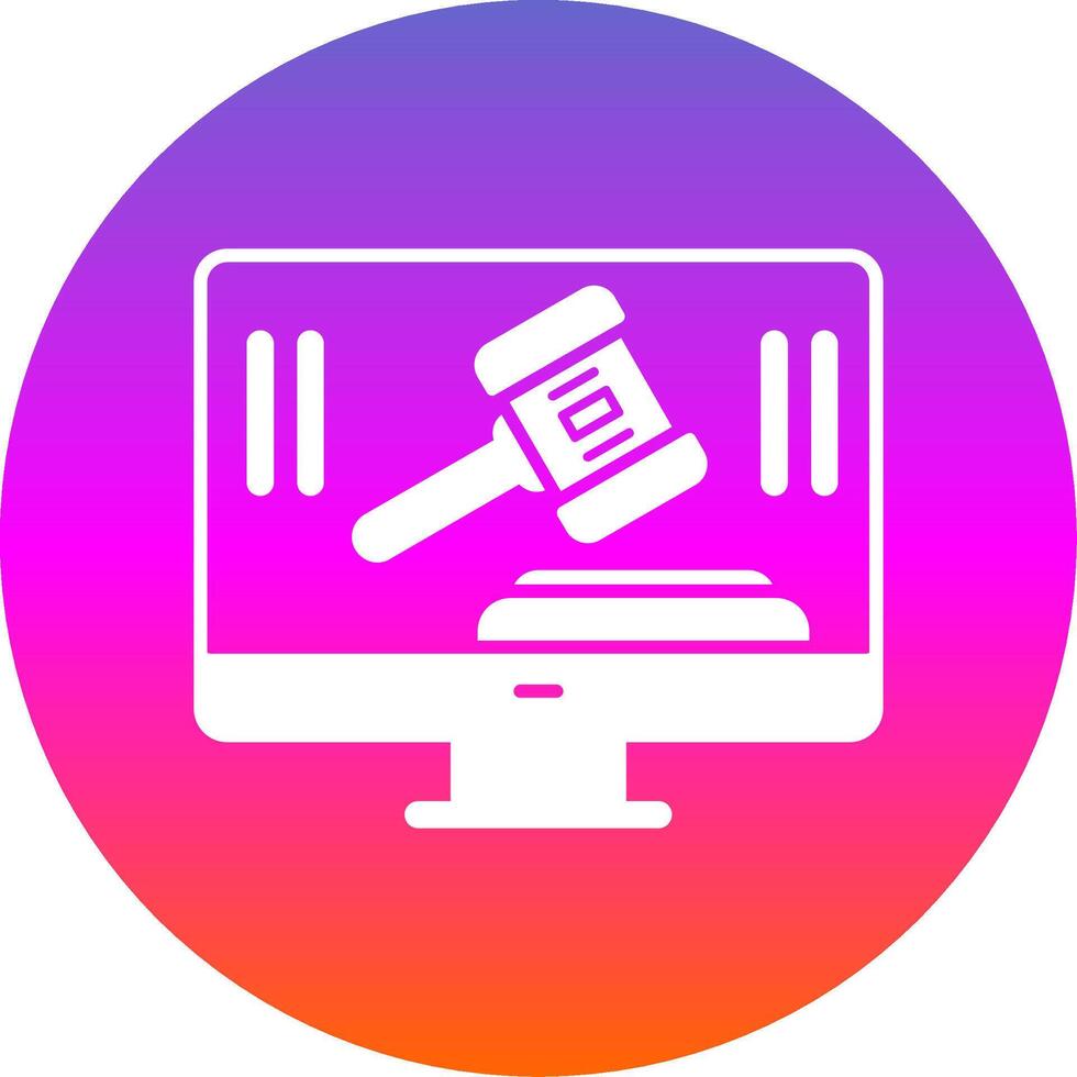 Auction Glyph Gradient Circle Icon vector