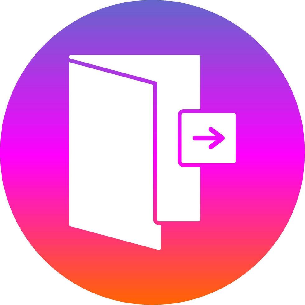 Logout Glyph Gradient Circle Icon vector
