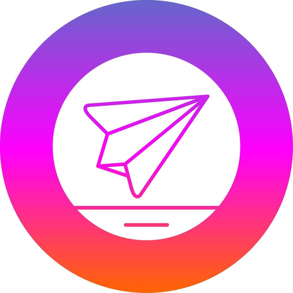 Paper Plane Glyph Gradient Circle Icon vector