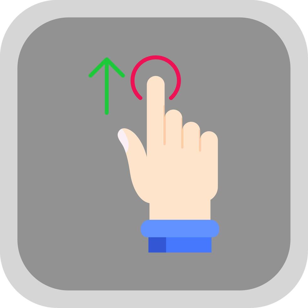 Tap and Move Down Flat Round Corner Icon vector