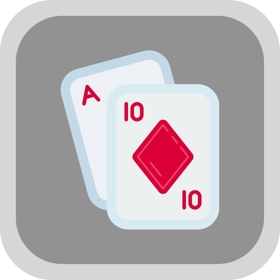 Poker Flat Round Corner Icon vector