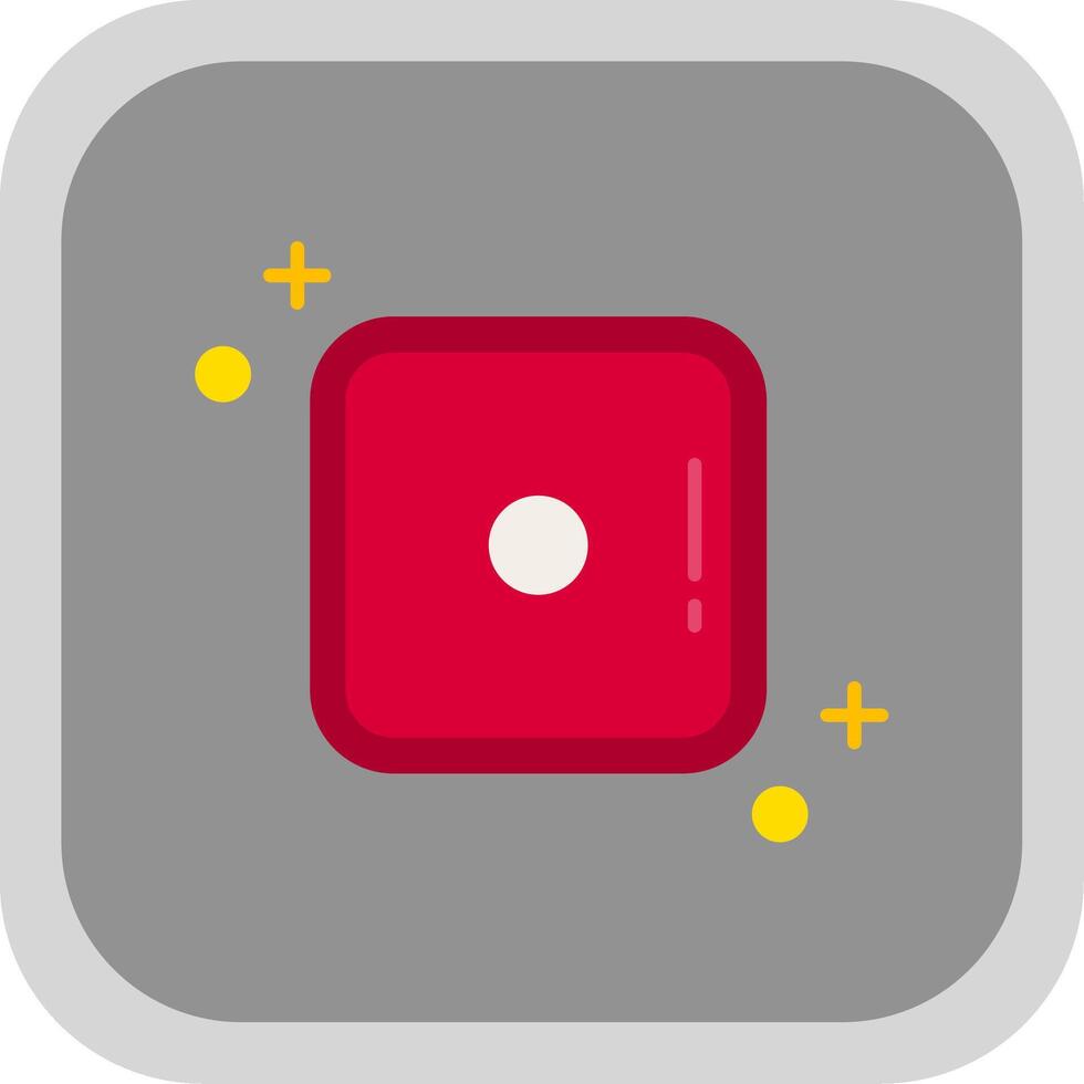 Dice one Flat Round Corner Icon vector