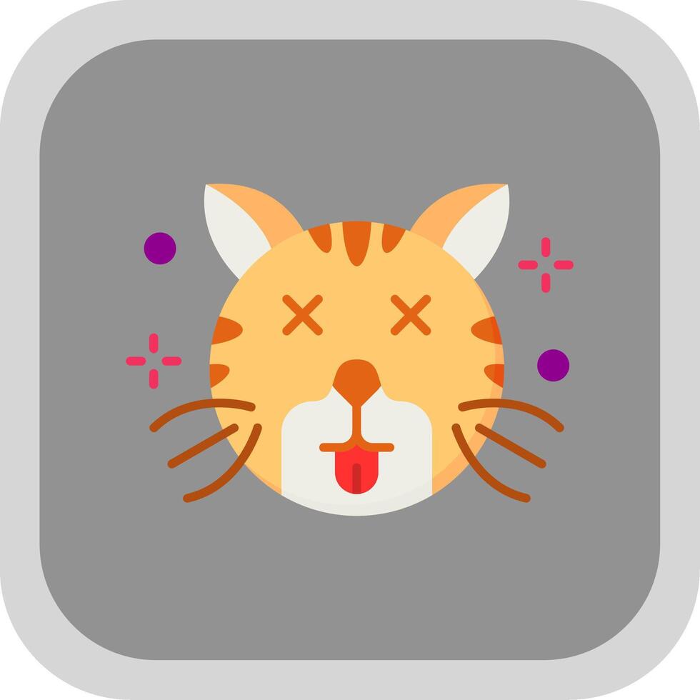 Dead Flat Round Corner Icon vector