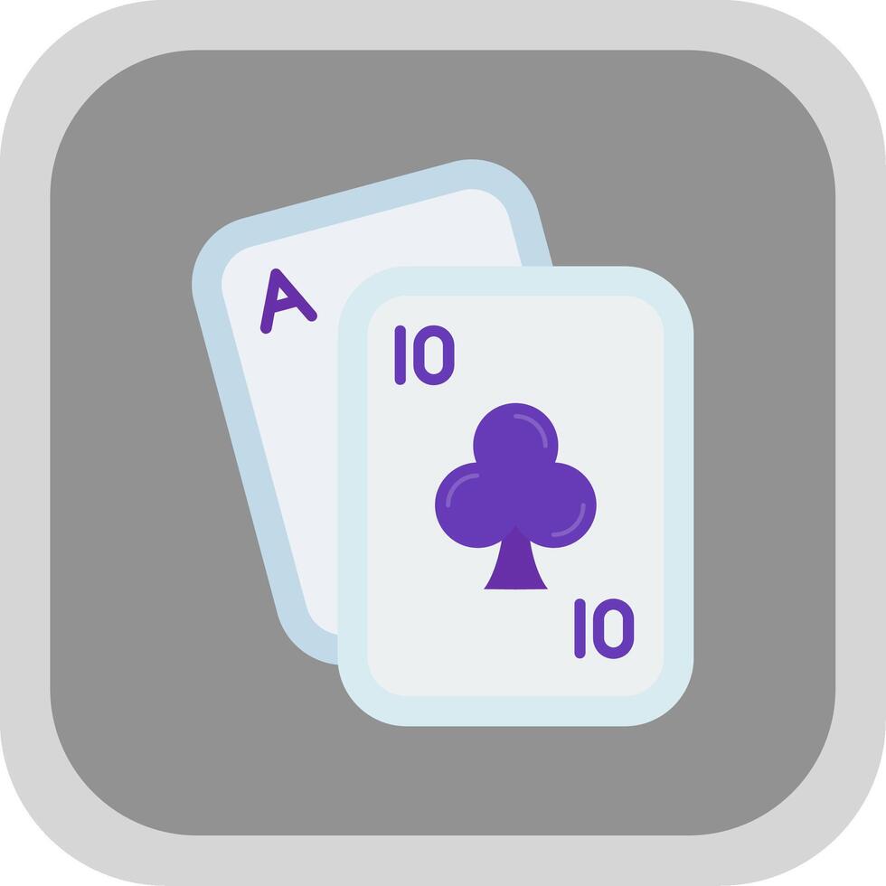 Poker Flat Round Corner Icon vector