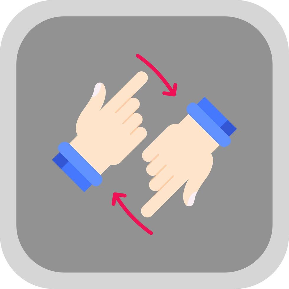 Rotate Two Hands Flat Round Corner Icon vector