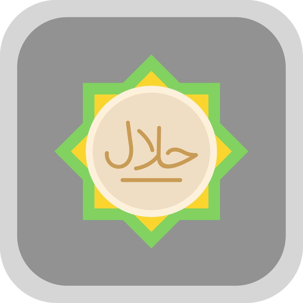 Halal Flat Round Corner Icon vector