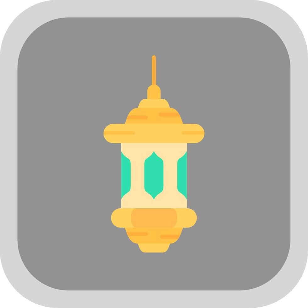 Lantern Flat Round Corner Icon vector