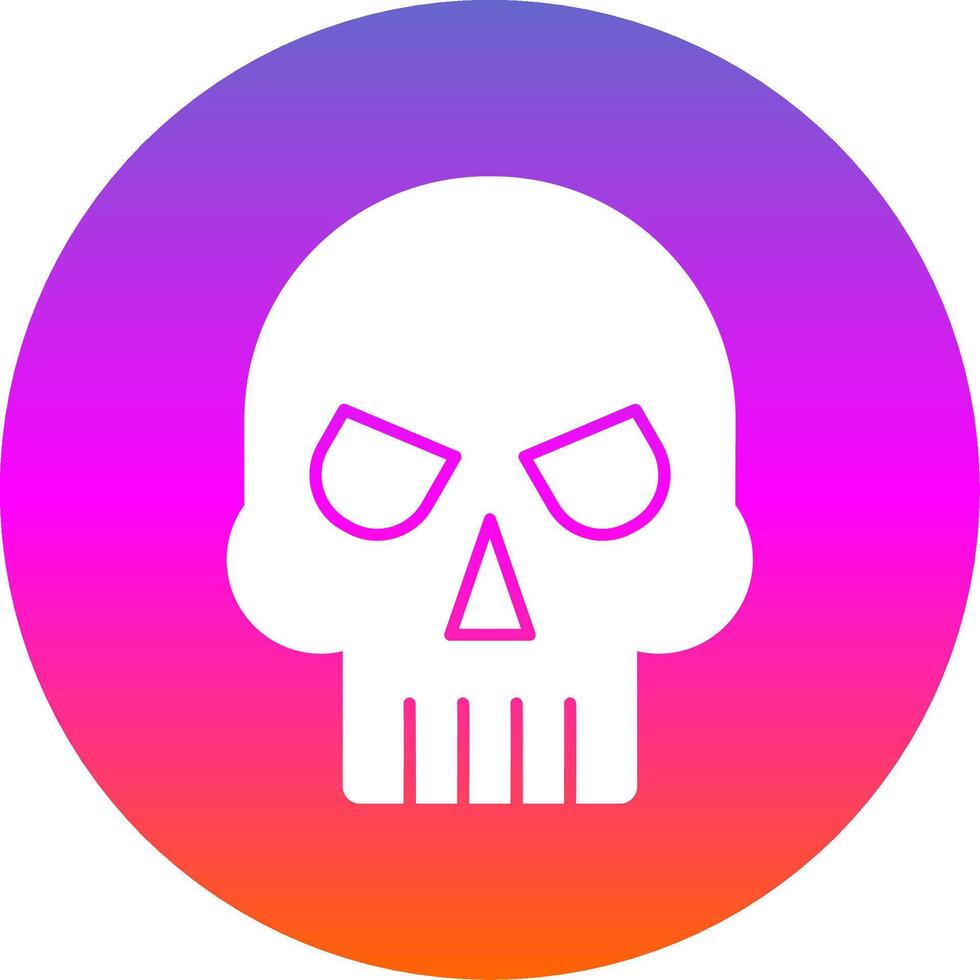 Skull Glyph Gradient Circle Icon vector