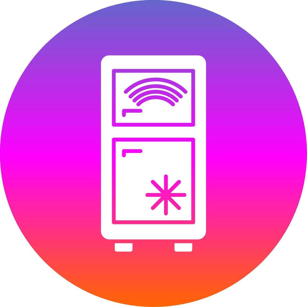 Smart Refrigerator Glyph Gradient Circle Icon vector