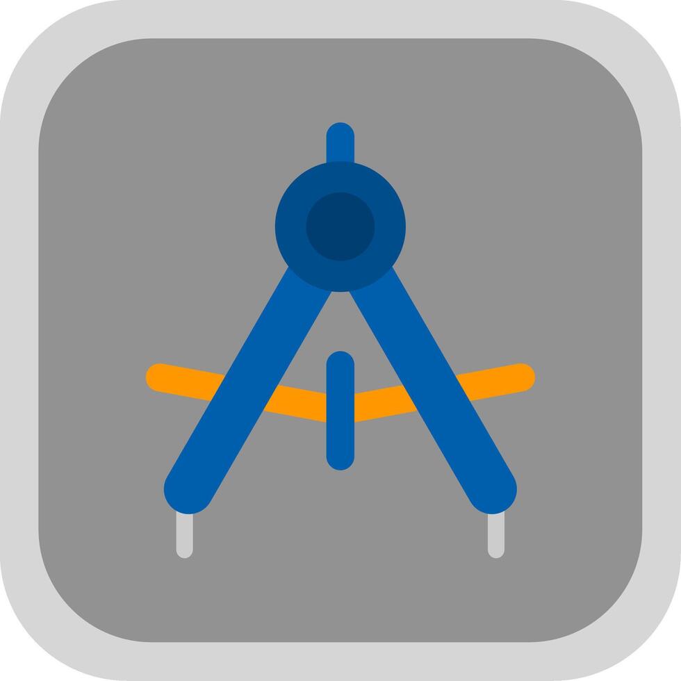 Drawing compass Flat Round Corner Icon vector