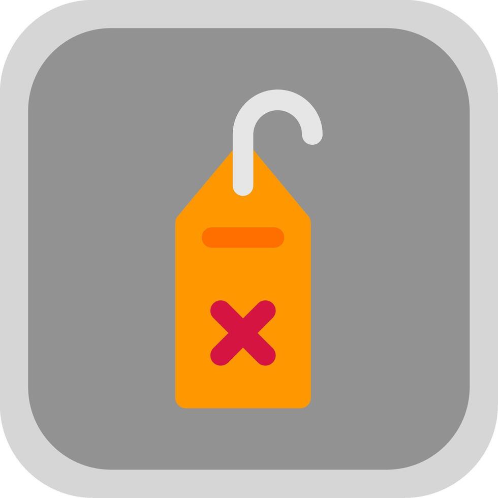 Delete tag Flat Round Corner Icon vector