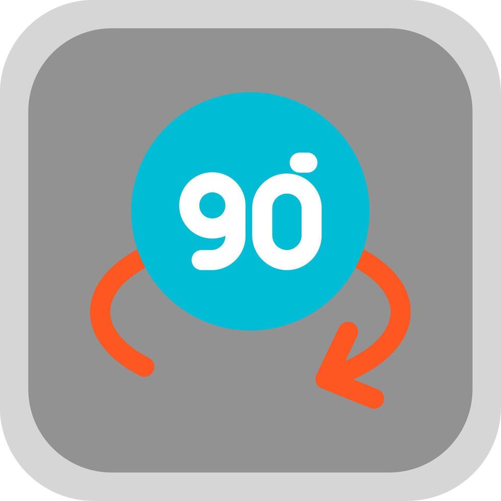 Rotate angle 90 Flat Round Corner Icon vector