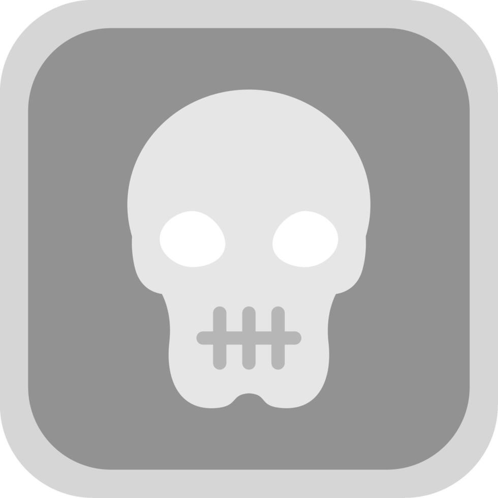 Skull Flat Round Corner Icon vector
