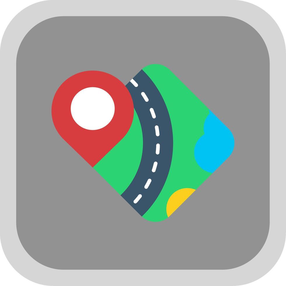 Location Flat Round Corner Icon vector