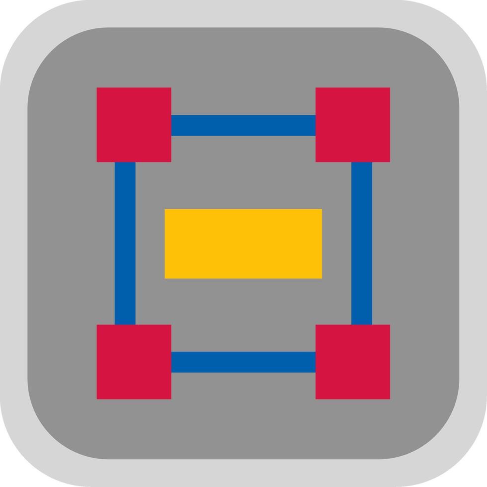 Rectangle frame Flat Round Corner Icon vector