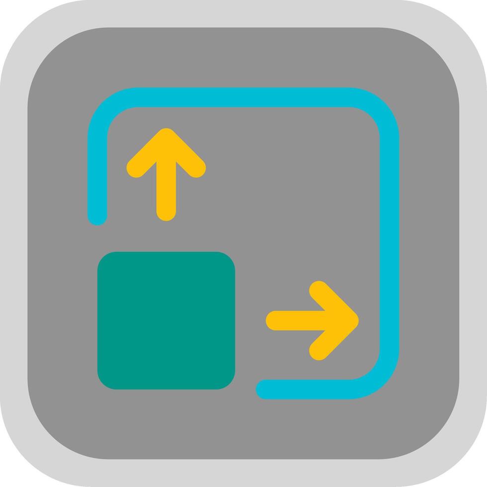 Expand Flat Round Corner Icon vector