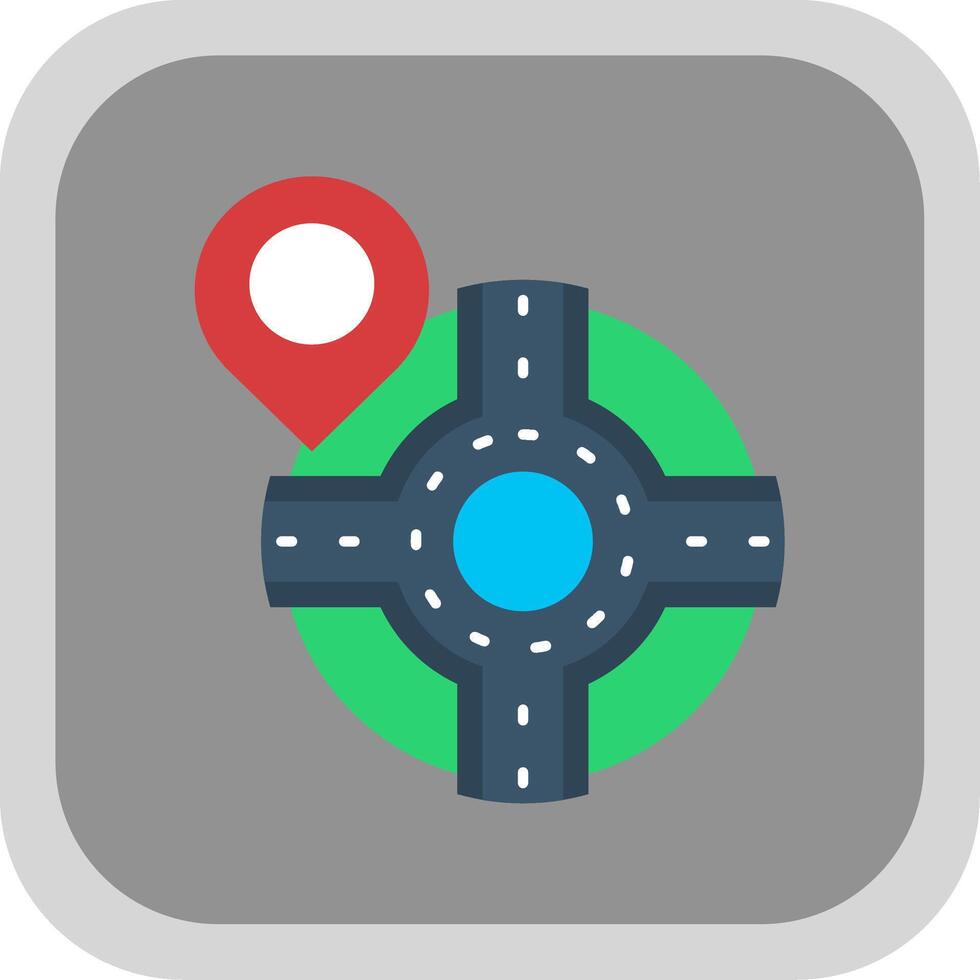Pin Flat Round Corner Icon vector