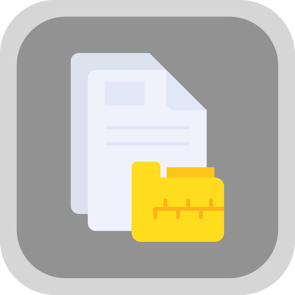Archive Flat Round Corner Icon vector
