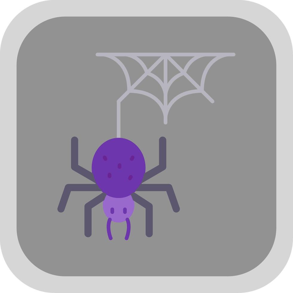 Spider Flat Round Corner Icon vector