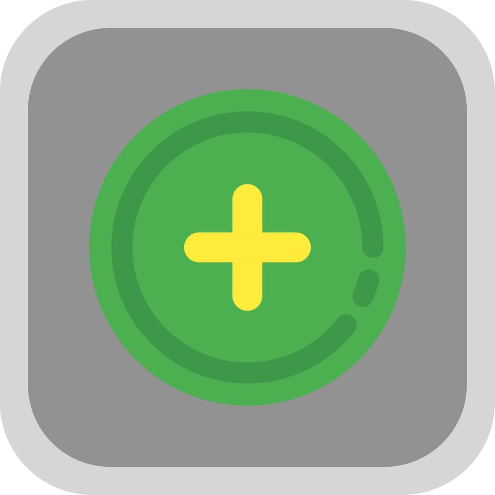 Add 2 Flat Round Corner Icon vector