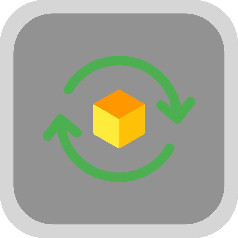3d rotate 2 Flat Round Corner Icon vector