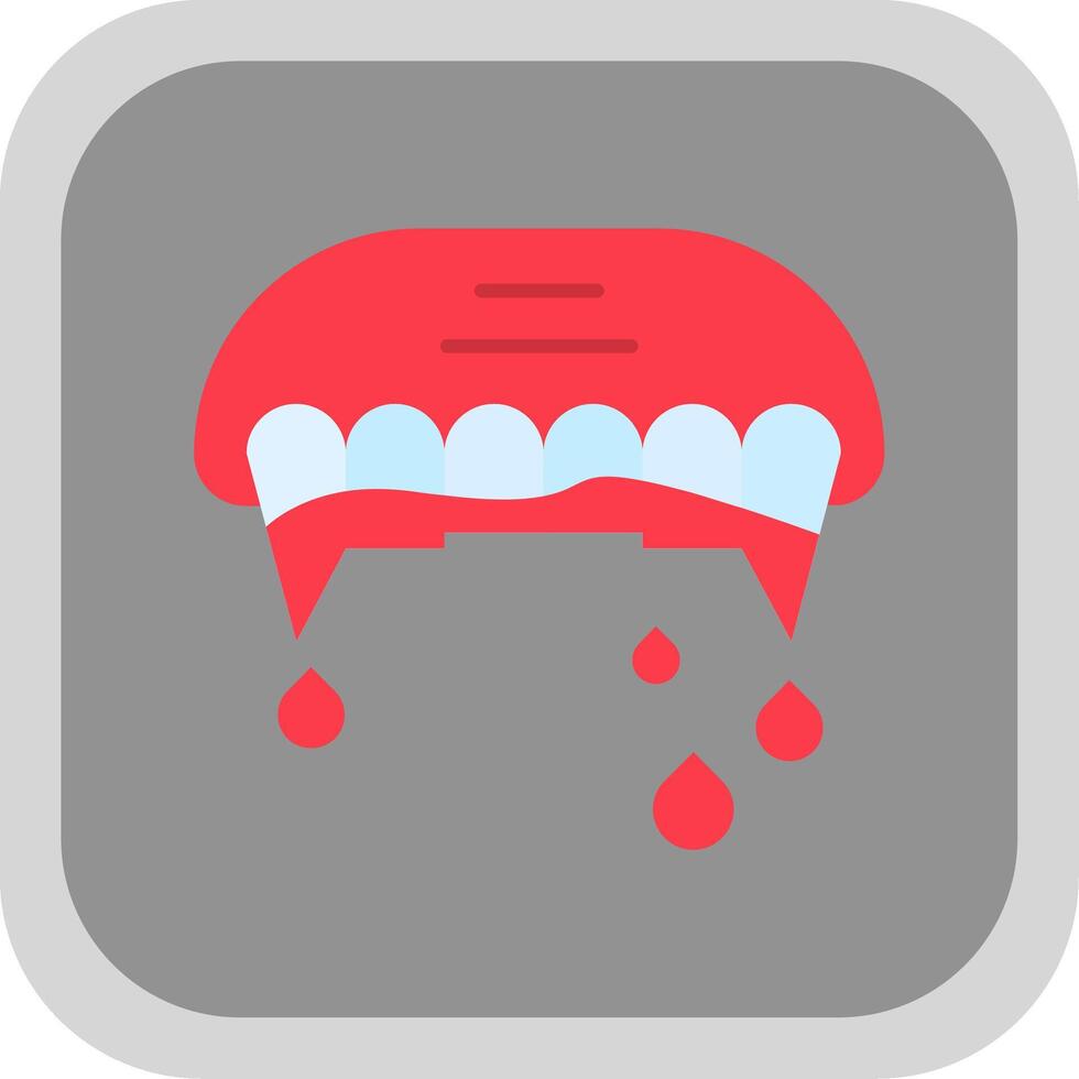 Teeth Flat Round Corner Icon vector