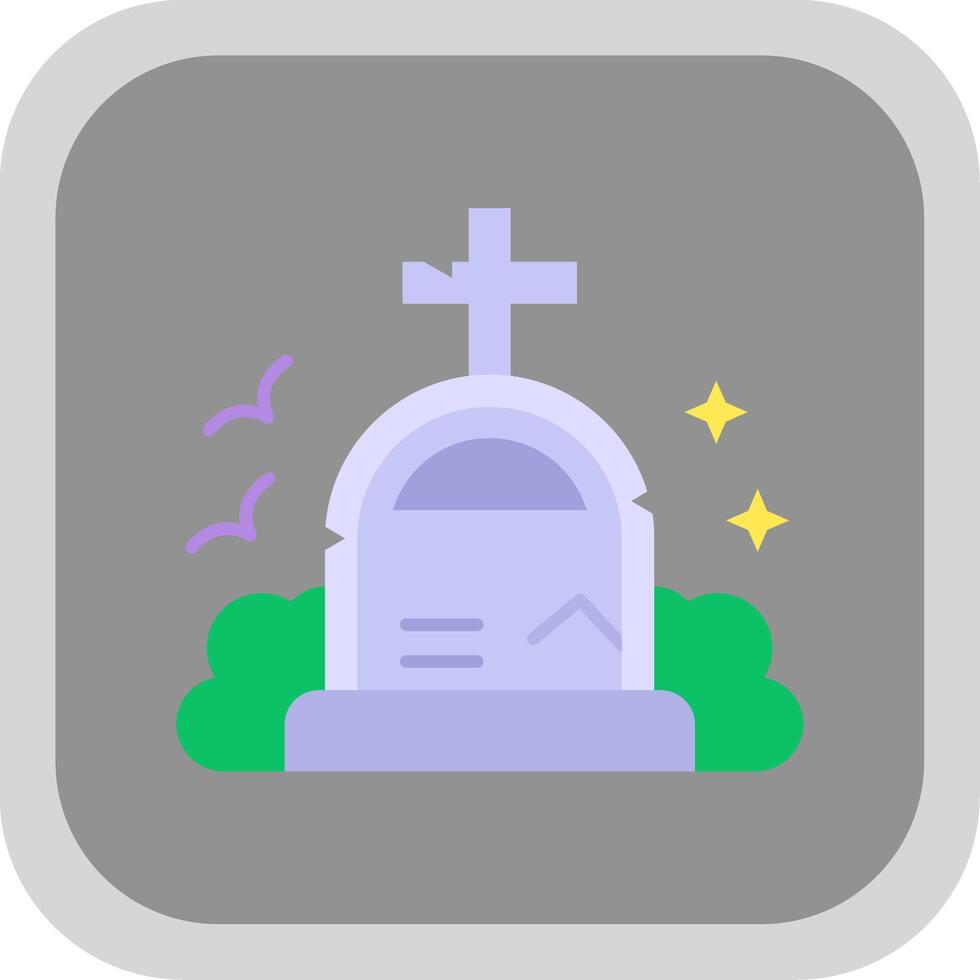 Grave Flat Round Corner Icon vector