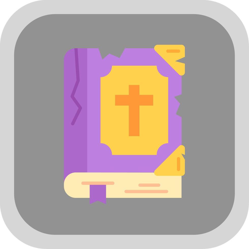 Bible Flat Round Corner Icon vector