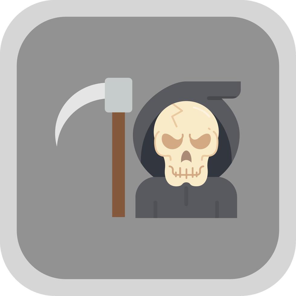 Death Flat Round Corner Icon vector