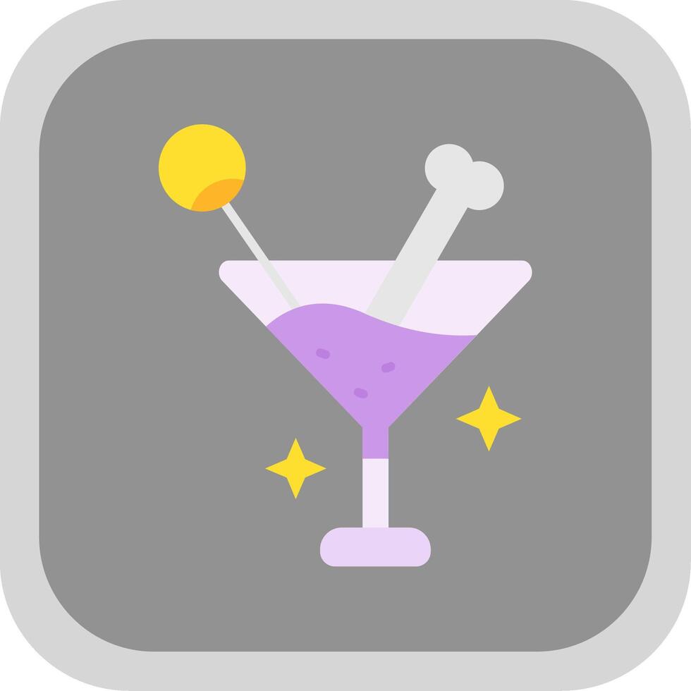 Drink Flat Round Corner Icon vector