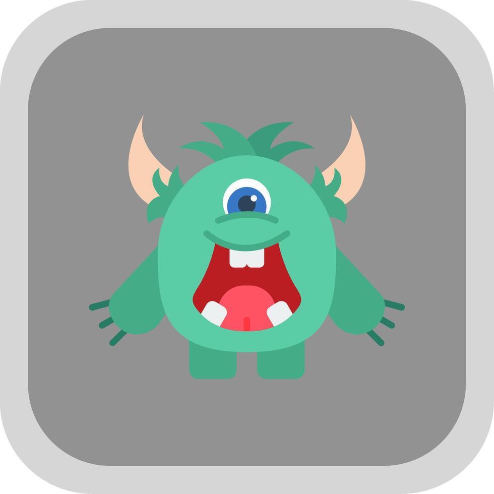 Monster Flat Round Corner Icon vector