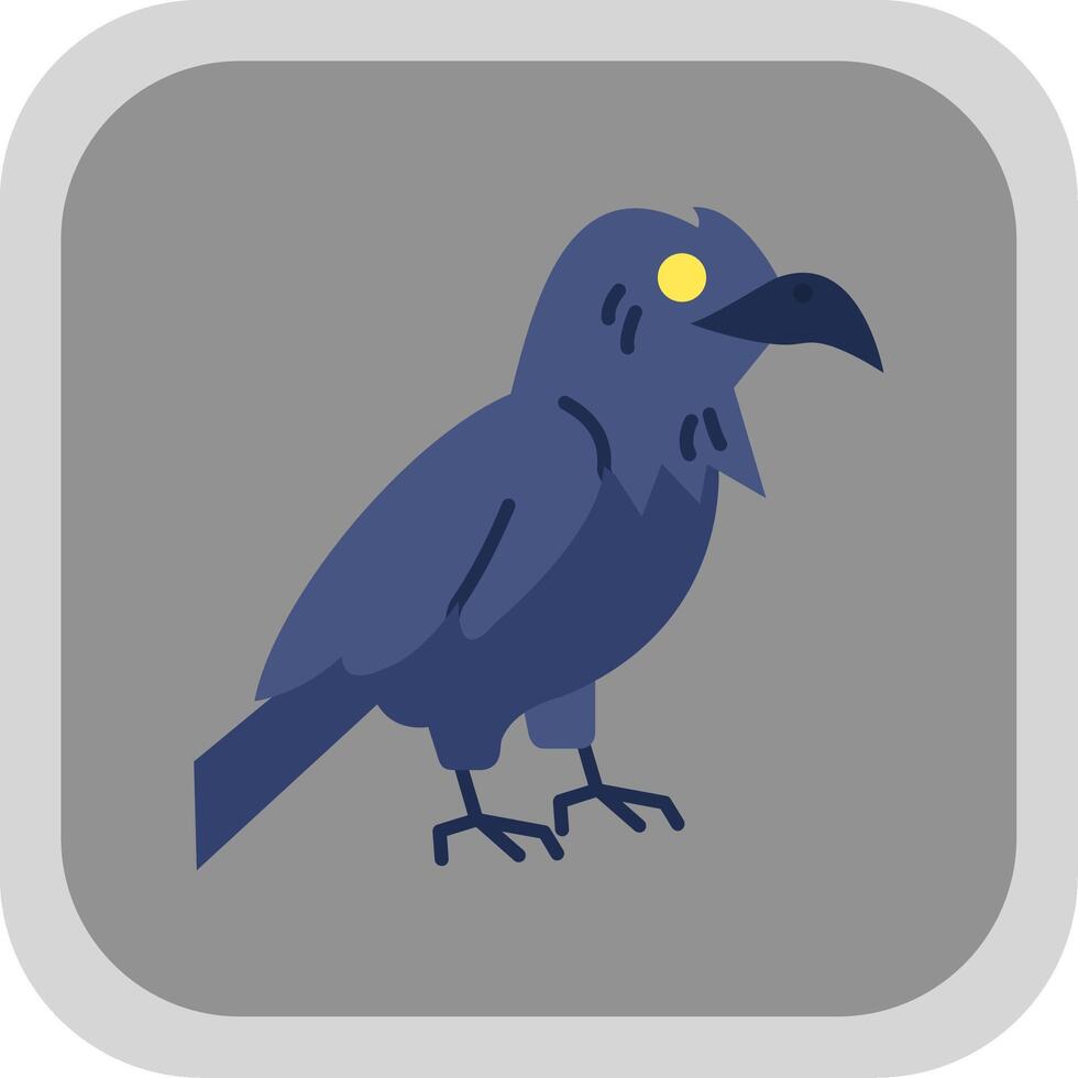 Raven Flat Round Corner Icon vector