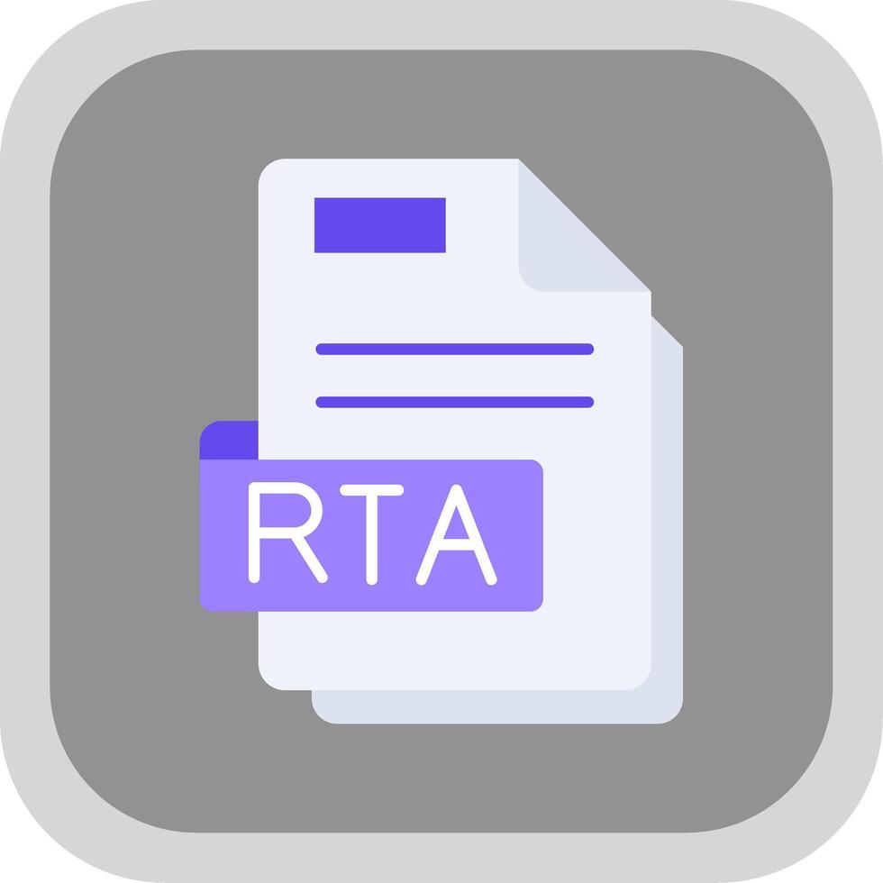 Rta Flat Round Corner Icon vector