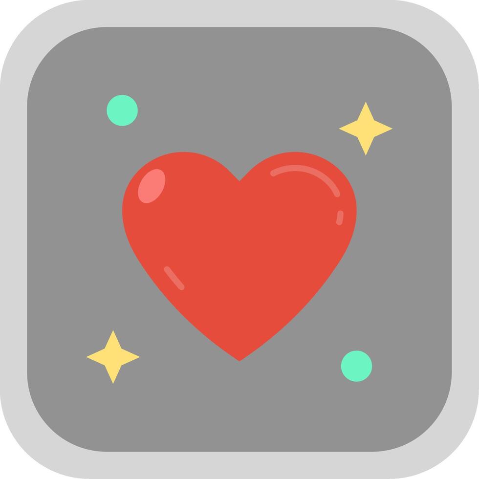 Heart Flat Round Corner Icon vector