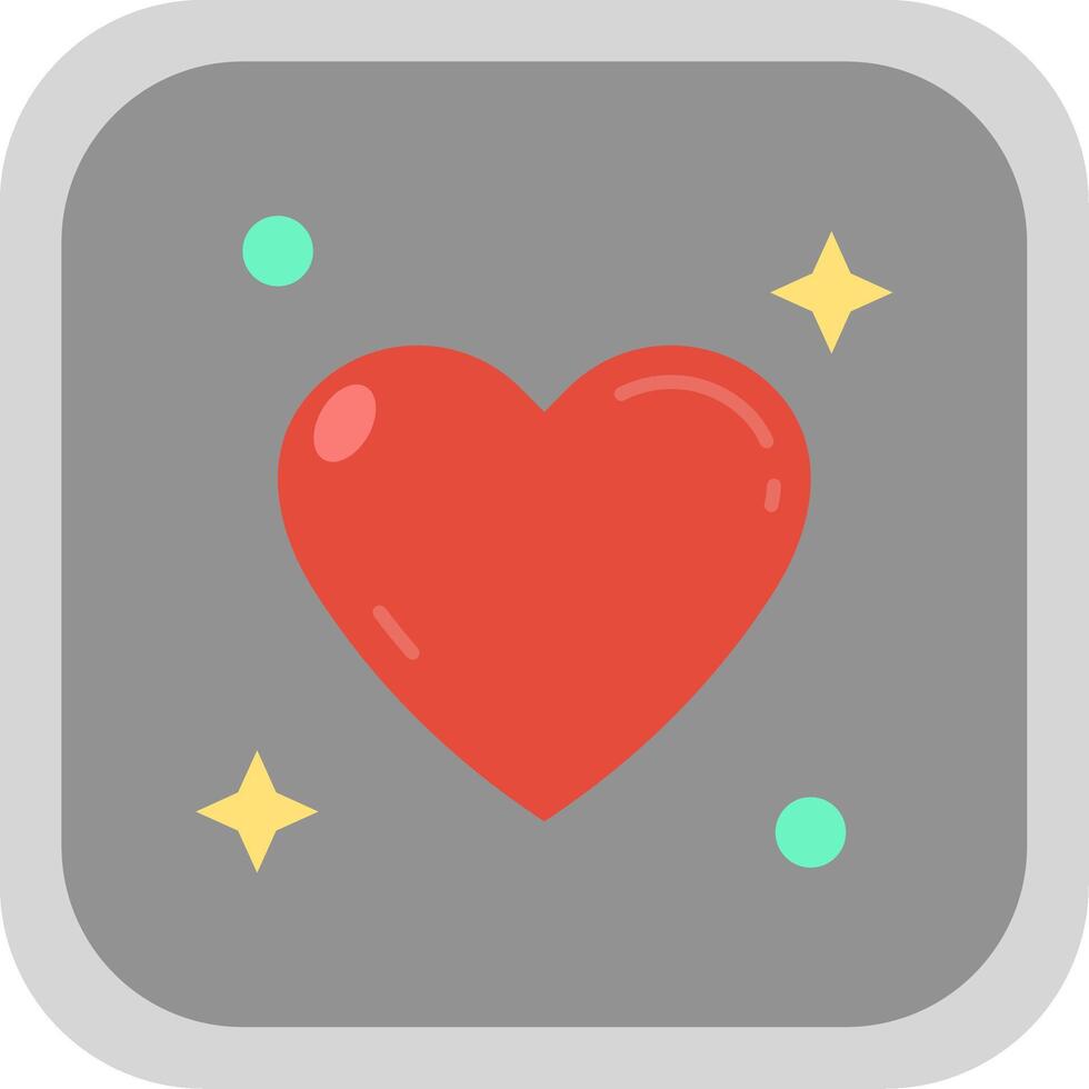 Heart Flat Round Corner Icon vector