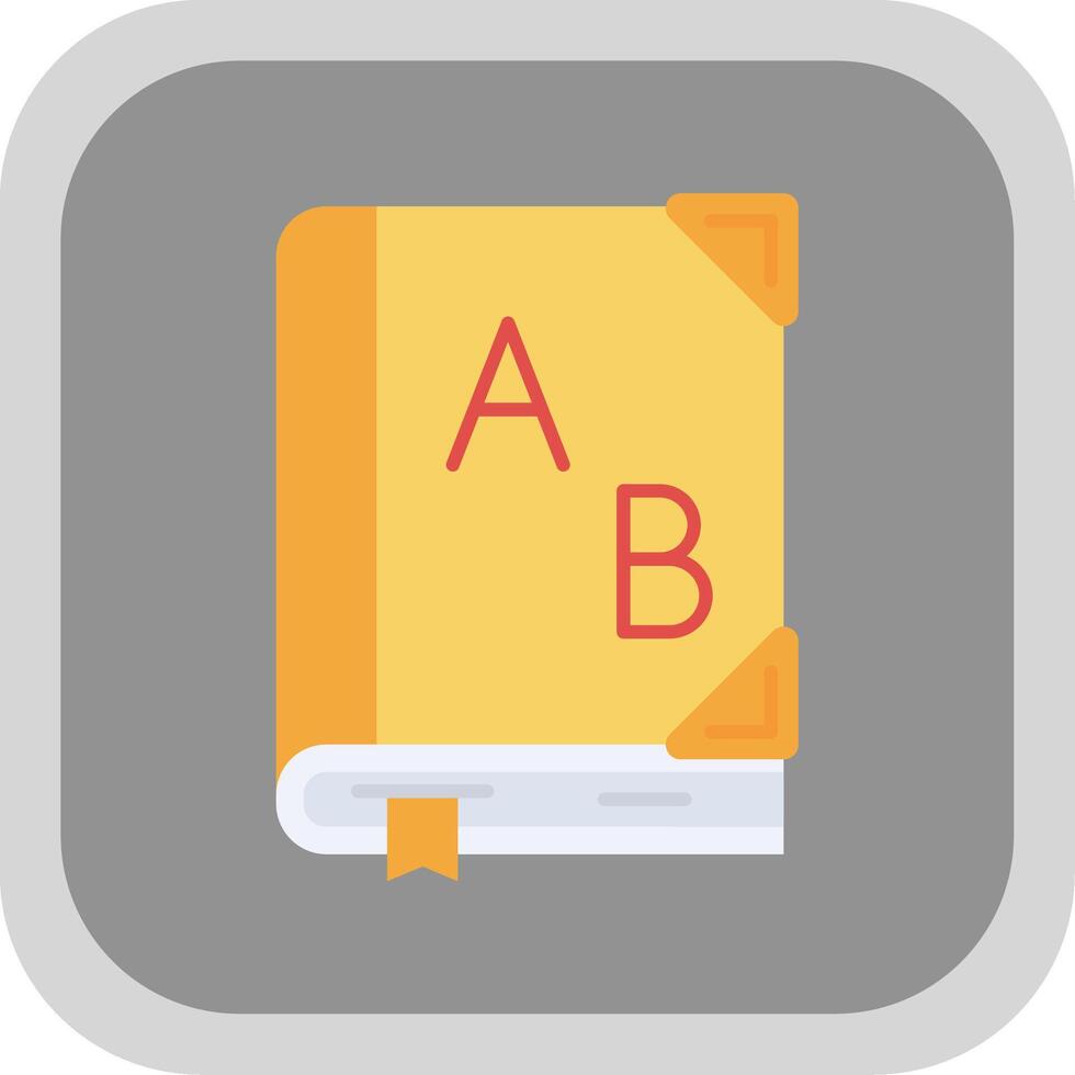 Dictionary Flat Round Corner Icon vector
