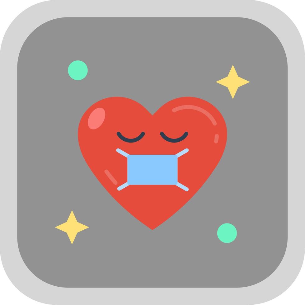 Face mask Flat Round Corner Icon vector