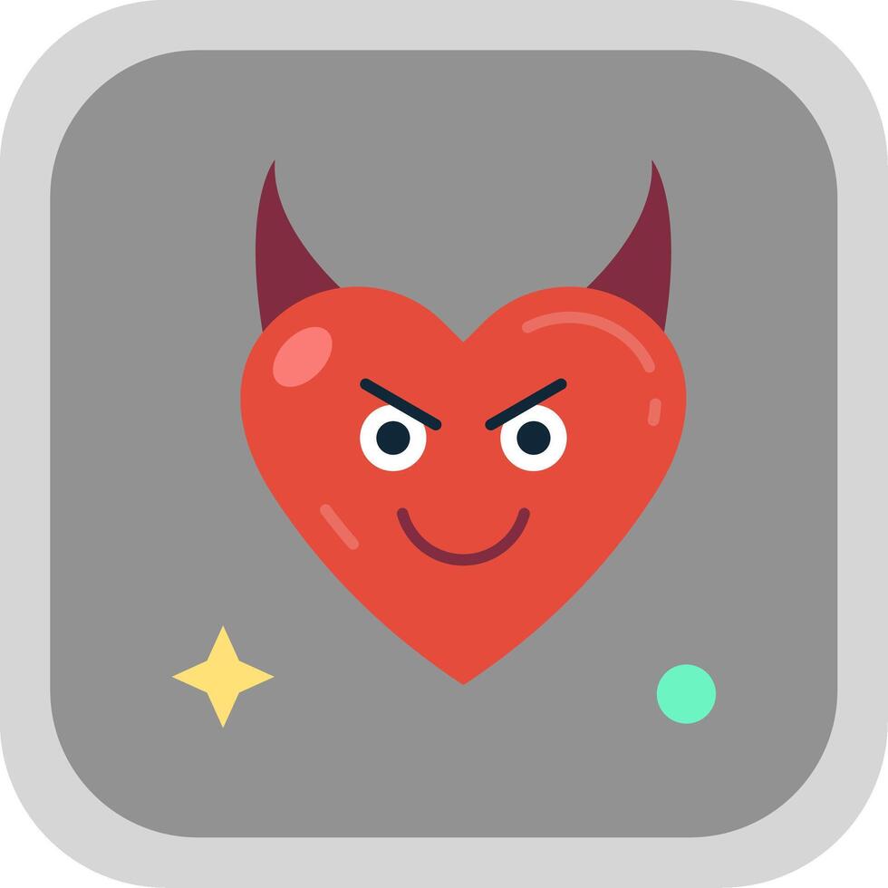 demonio plano redondo esquina icono vector