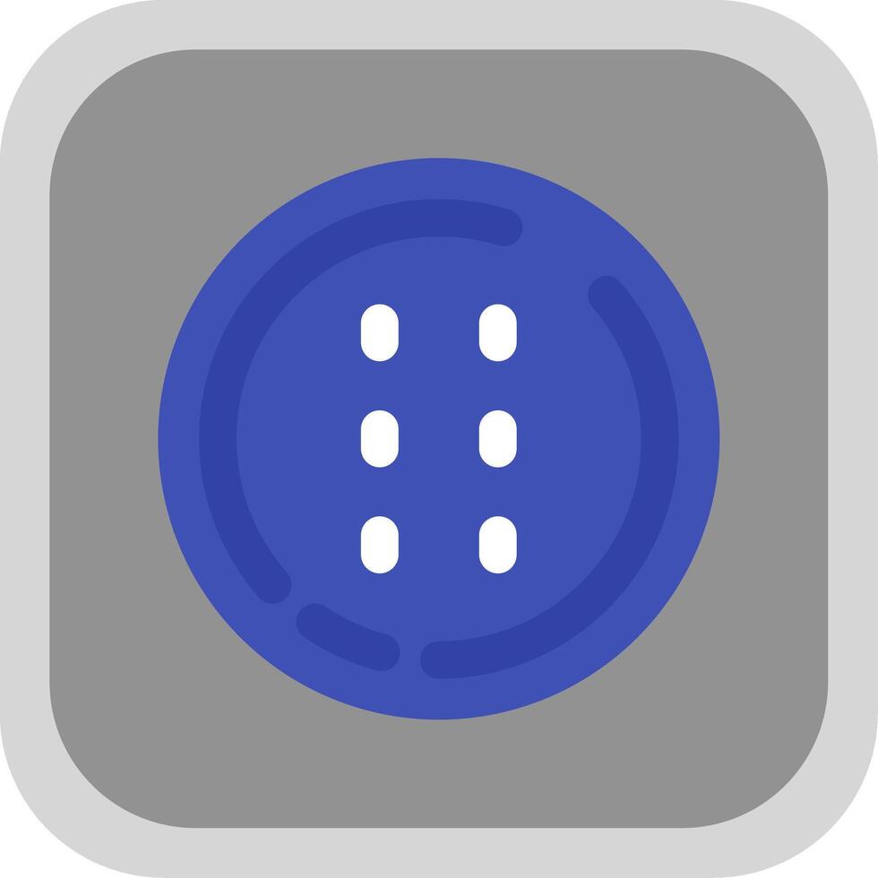 Dotted line Flat Round Corner Icon vector