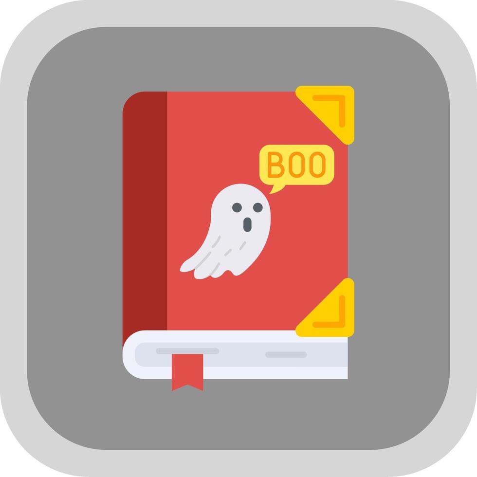 Spooky Flat Round Corner Icon vector