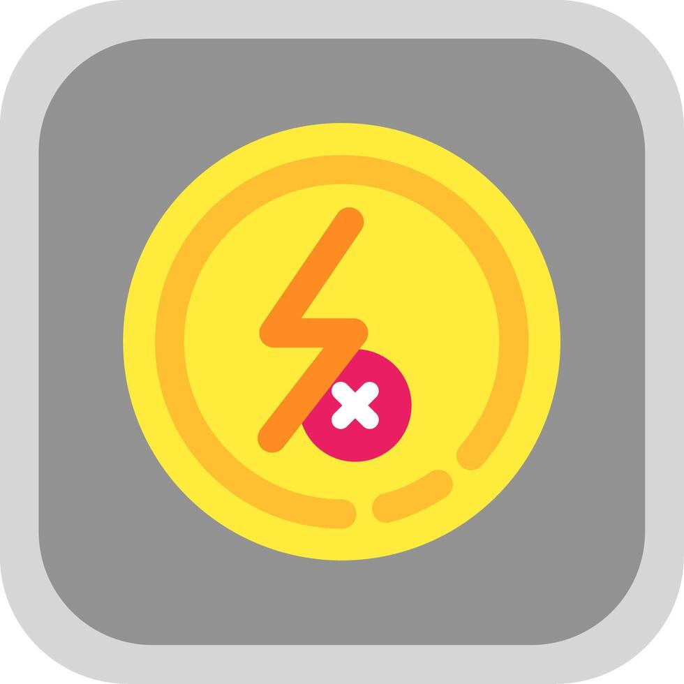 Flash off Flat Round Corner Icon vector