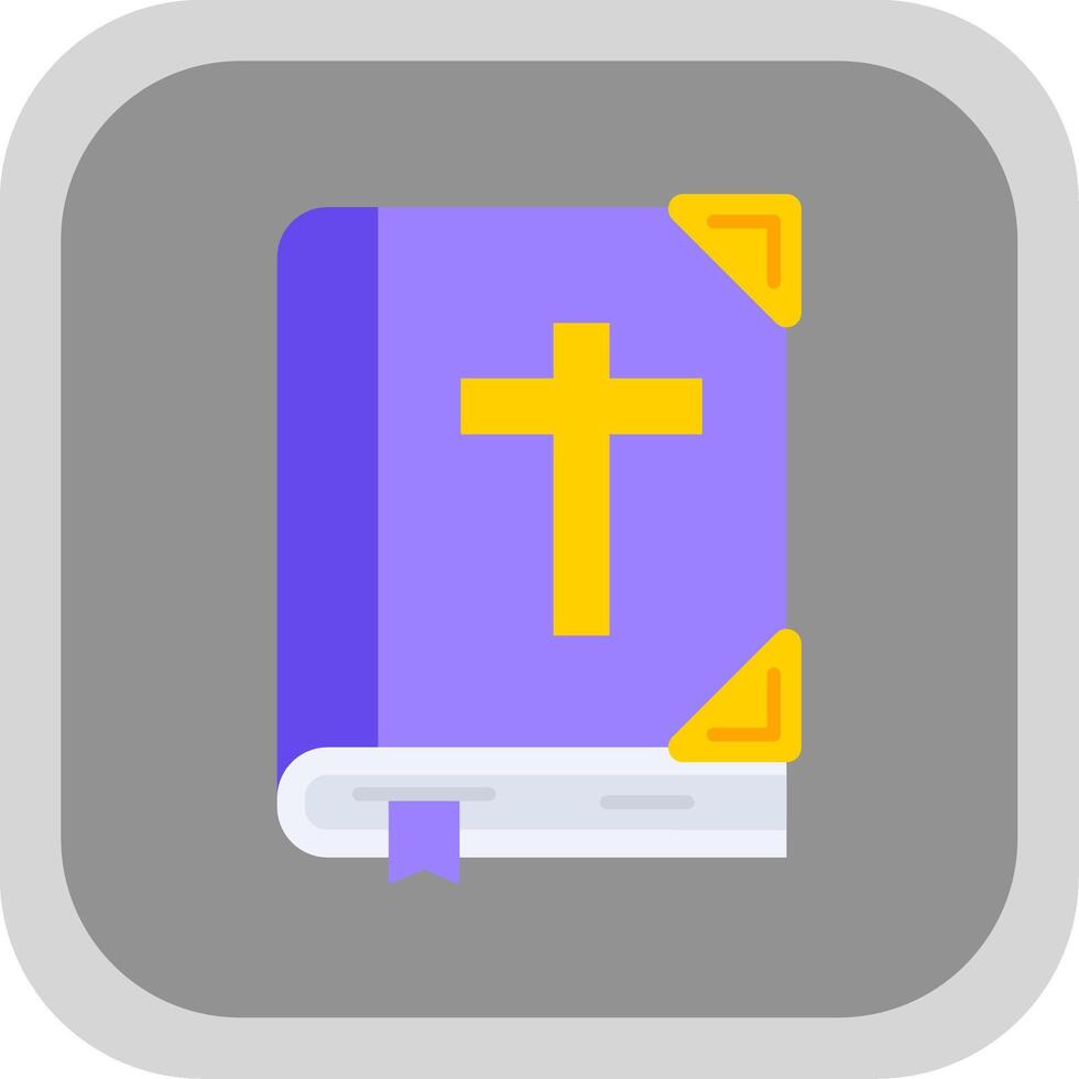 Bible Flat Round Corner Icon vector