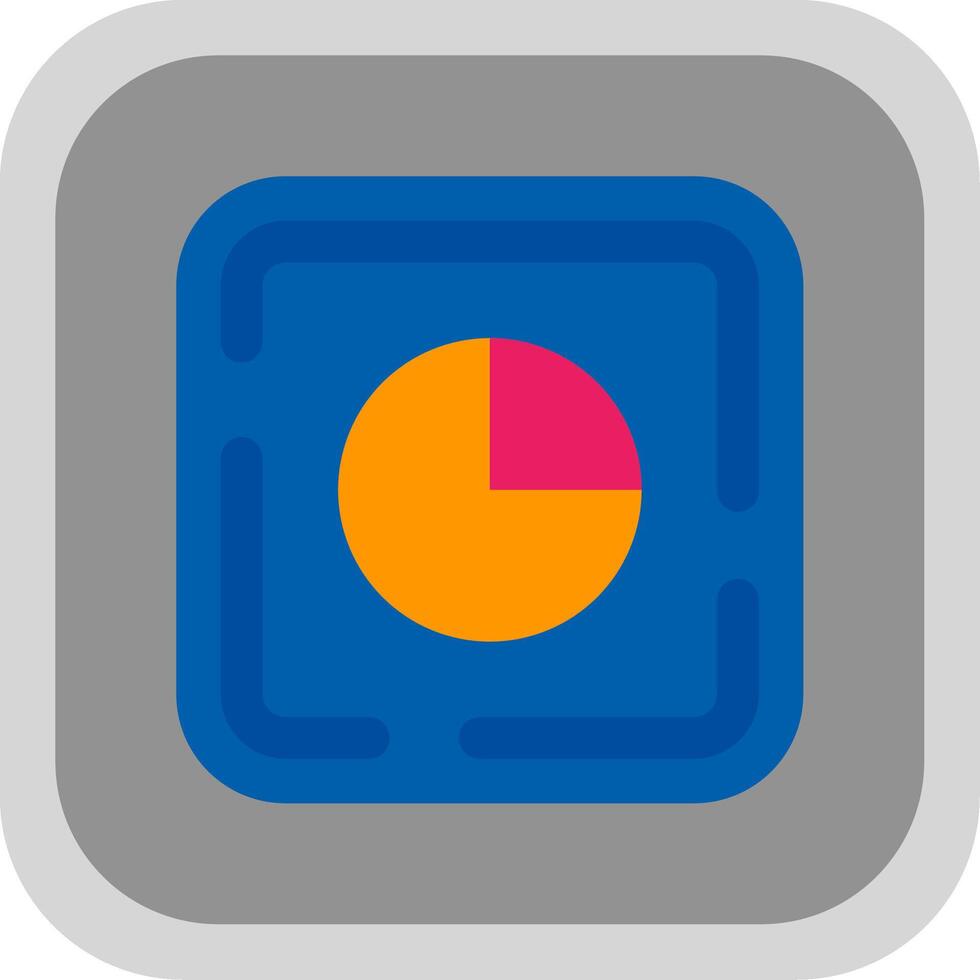 Pie chart Flat Round Corner Icon vector