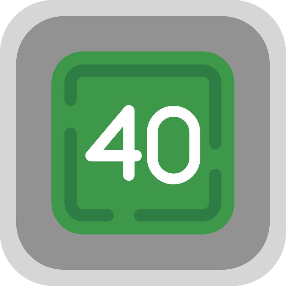 Forty Flat Round Corner Icon vector