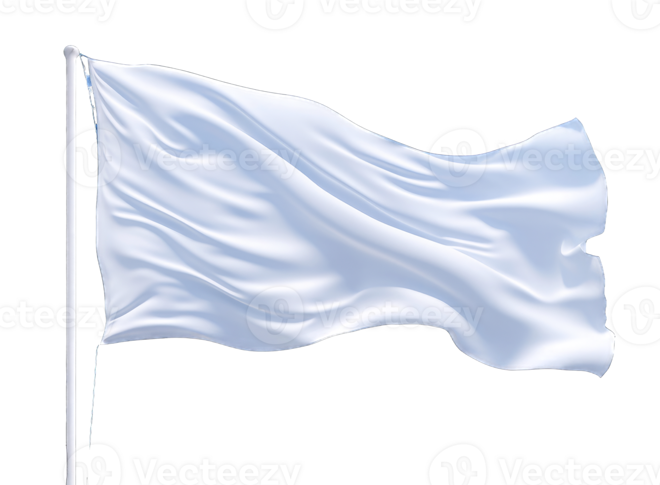 AI generated Isolated white flag on transparent background png Generative AI