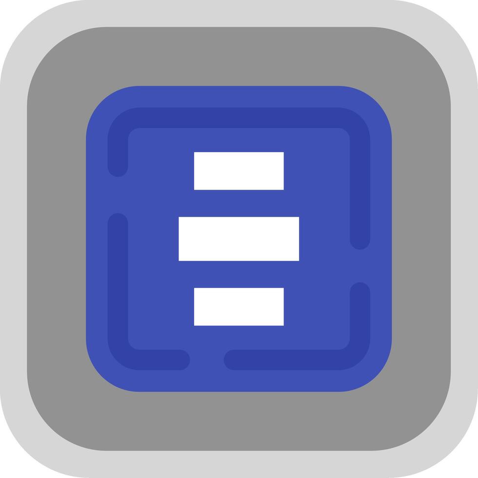 Horizontal Alignment Flat Round Corner Icon vector