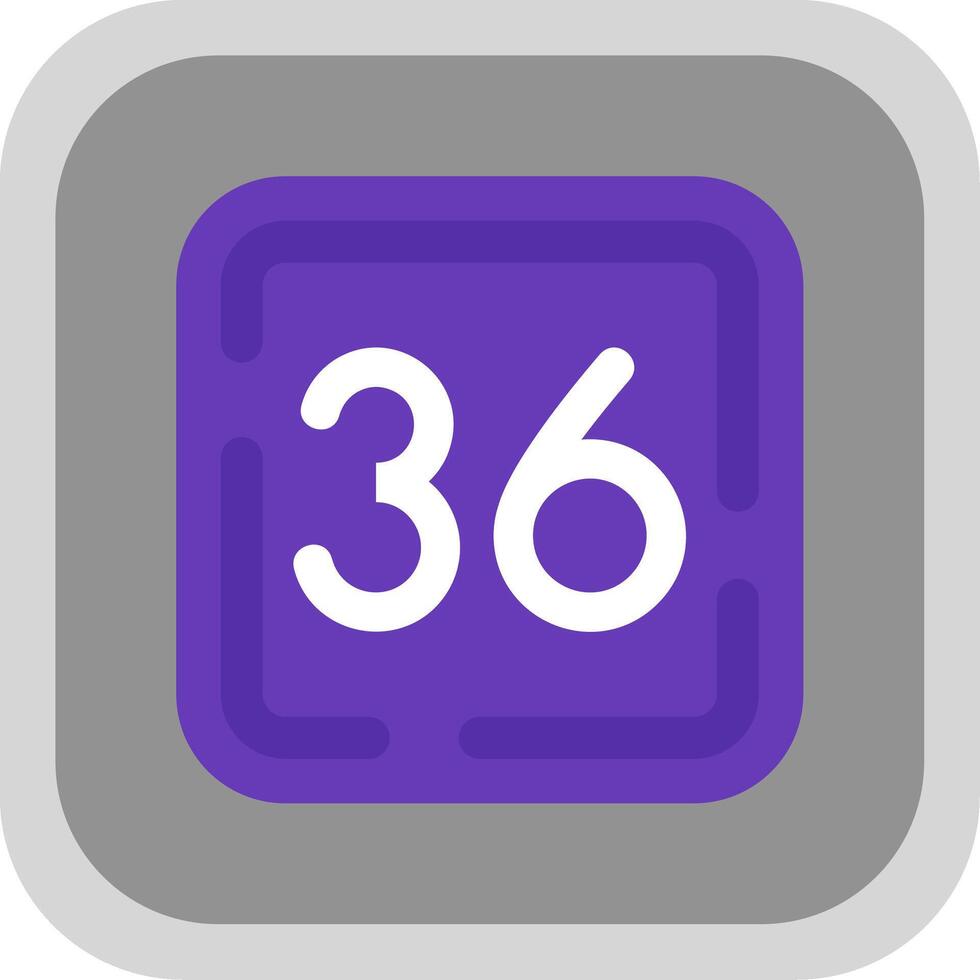 Thirty Six Flat Round Corner Icon vector
