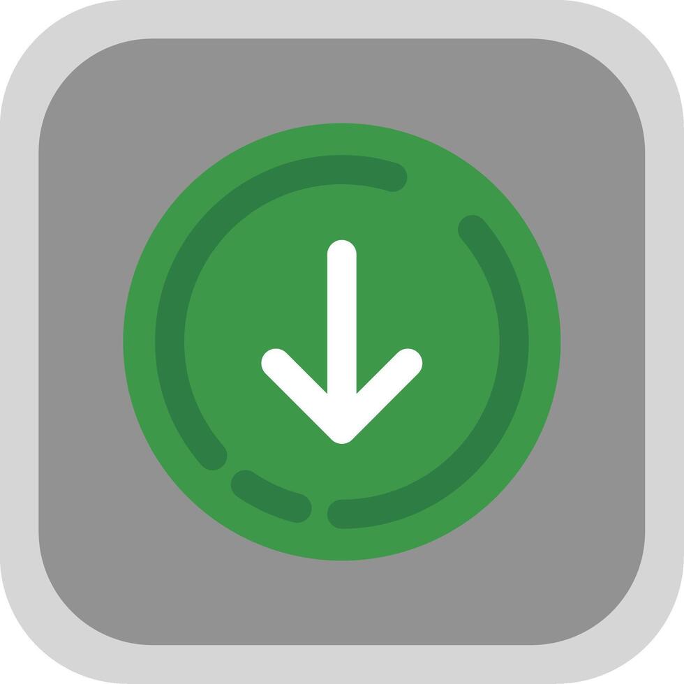 Down arrow Flat Round Corner Icon vector