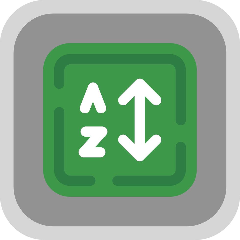 Alphabetical order Flat Round Corner Icon vector
